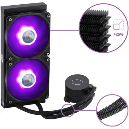 Cooler Master MASTERLIQUID ML240L RGB V2 65.59 CFM Liquid CPU Cooler