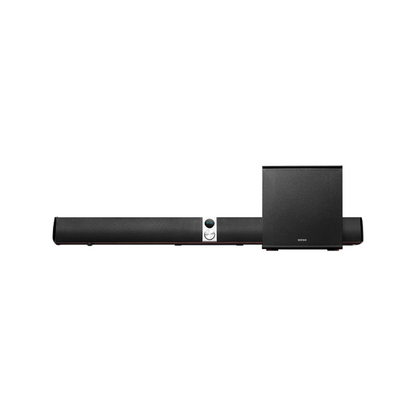 Front view of Edifier S70DB Soundbar with Wireless Subwoofer, a powerful audio combination